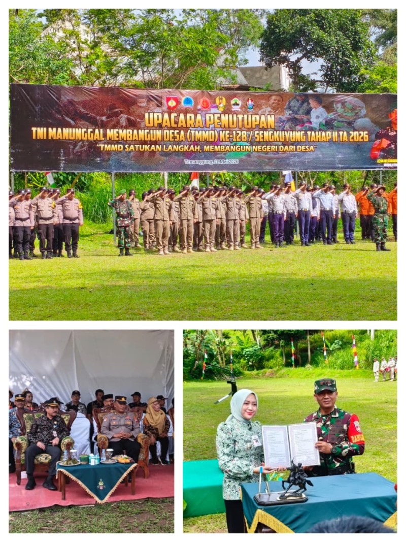 Kepala Dinpermades Temanggung Hadiri Upacara Penutupan TMMD Sengkuyung Tahap II di Desa Tleter