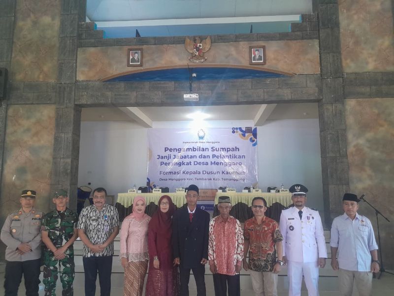 Sekdin Dinpermades Temanggung Hadiri Pelantikan Perangkat Desa Menggoro